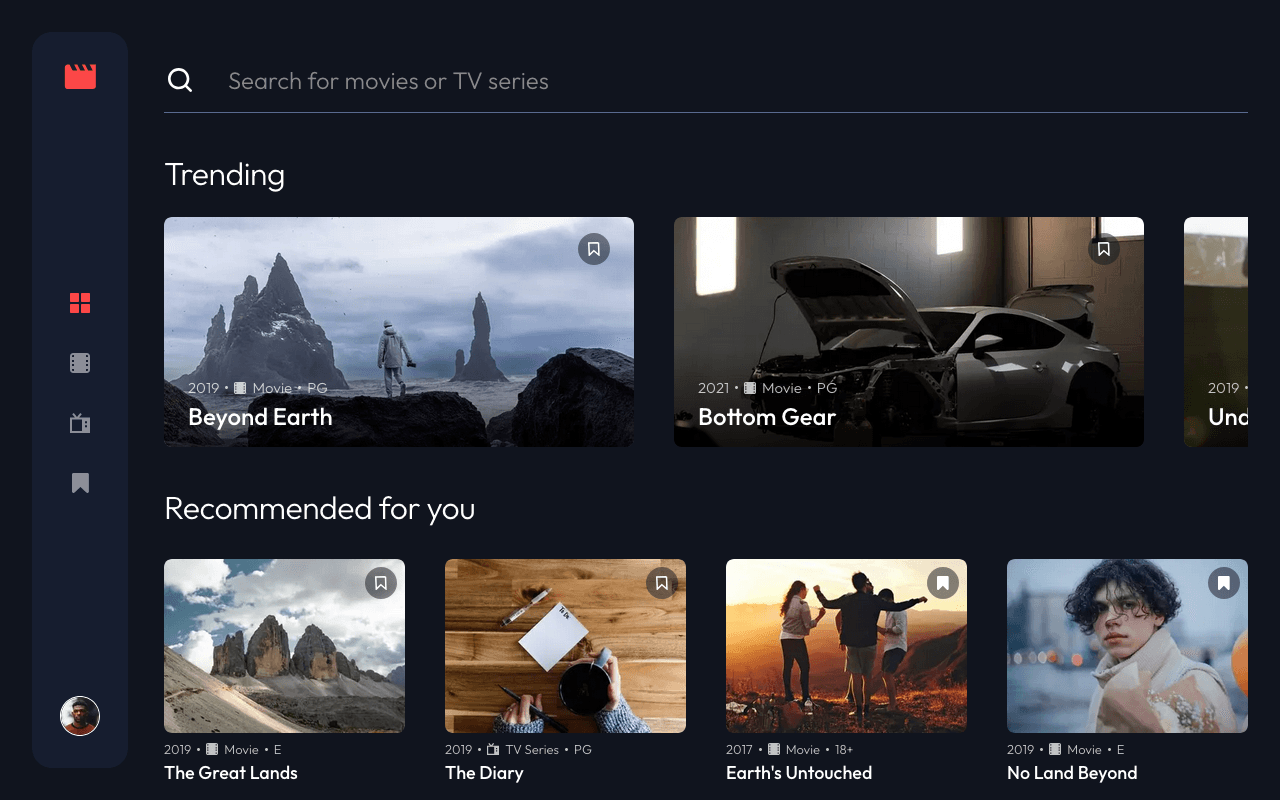 Entertainment Web App preview