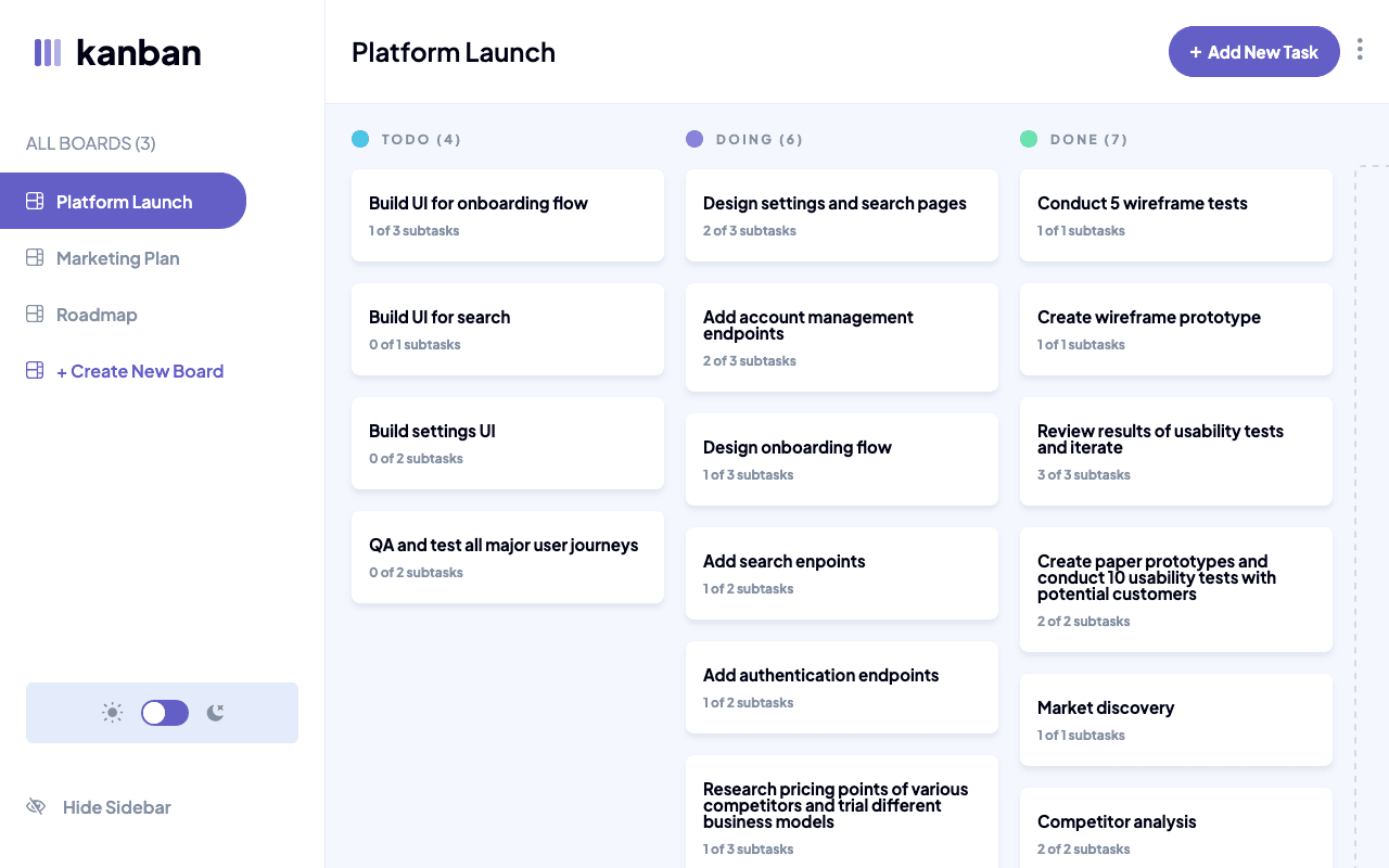 Kanban Task Manager preview